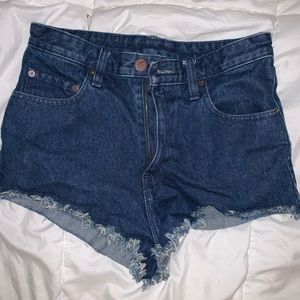 High waisted jean shorts